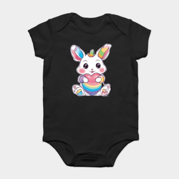 Rainbow Buny Baby Bodysuit by animegirlnft